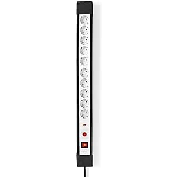 Strāvas sloksne ar pārsprieguma aizsardzību - 10 virzienu - zemējuma kontakts/tips F (CEE 7/7) - 3,00 m - 3500 W - 16 A - zemējuma veids: sānu kontakti - ligzdas leņķis: 45 ° - H05VV-F 3G1.5mm²