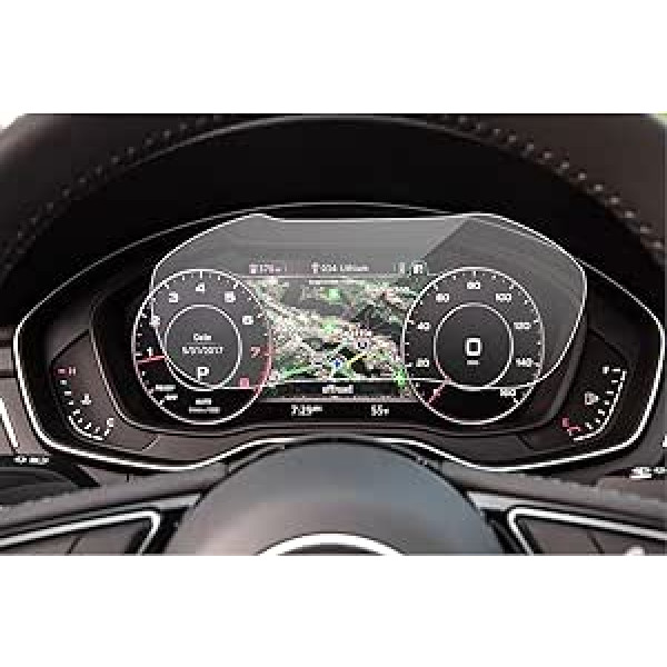 SXCY savietojams ar Audi A4 A5 Q5 2020-2023 navigācijas ekrāna aizsargu, 12,3 collu instrumentu rūdīta stikla ekrāna aizsargu, 9H cietību, skrāpējumiem izturīgu, pret pirkstu nospiedumiem