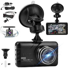 Dash Cam automašīnai, Wi-Fi GPS automašīnas kamera, 32 GB Dash Cam 1080P FHD, WDR 170° platleņķis, G-sensors, cilpas ierakstīšana, atpakaļgaitas parkošanās monitors ar infrasarkano nakts redzamību