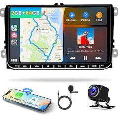 2G + 64G Hikity 9 collu HD Android automašīnas radio priekš VW Golf 5 Passat Polo Tiguan Touran Caddy Skoda ar CarPlay Android Car Double DIN stereo ar navigāciju WiFi Hi-Fi BT USB RDS FM SWC Canbus +