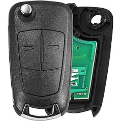 ASOOLL Fit for 3 Button Remote Control Uncut Flip Key for Vauxhall Astra H 2004-2009 Opel Zafira B 2005-2013