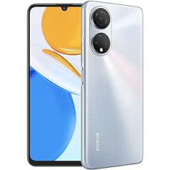 HONOR X7 tālruņa atbloķēts viedtālrunis, lēts Android 11 akumulators, 5000 mAh ātra uzlāde, 22,5 W pilna skata displejs 6,74 collu 90 Hz četrstūra kamera 48 MP 4+128 GB Snapdragon 680 divu SIM karte sudraba krāsa