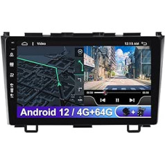 2 DIN Android 12 9 collu automašīnas radio priekš Honda CRV 2006-2011 GPS atpakaļgaitas kameras atbalsts USB/RDS/DAB+/Stūres vadība/4G/WiFi/BT/Mirrorlink/DSP/Carplay-4G + 64G