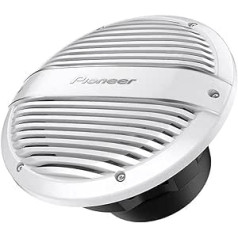 Pioneer TS-ME100WC jūras klases zemfrekvences skaļrunis (900 W), 25 cm/10 collas, IPX7 aizsardzība, IMPP konuss optimālam basam, uzstādīšanas dziļums 126 mm, perlamutra balts režģis