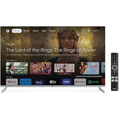 STRONG 4K QLED Smart TV 50 collas, Ultra HD televizors, iespējots Netflix, ar iebūvētu WiFi, Google TV un balss vadāmu tālvadības pulti