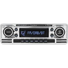 Caliber Retro Car Radio — Auto Radio Bluetooth USB — DAB+ / FM — 1 DIN Radio Car — Retro dizains — ar brīvroku funkciju un LCD displeju — Chrome