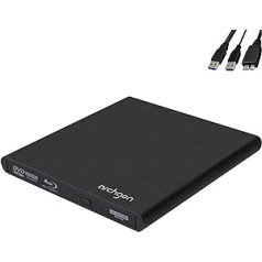 Archgon, Style UHD Externer 4K-Ultra HD BD DVD Player, Blu-ray BDXL Brenner extern für PC, Mac Laptop USB 3.0, M-Disk, externes CD, BluRay Laufwerk, Alu schwarz