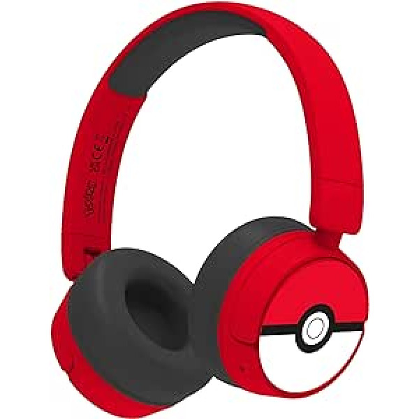 OTL Technologies PK1000 Pokemon Poke Ball Kids bezvadu austiņas, sarkanas