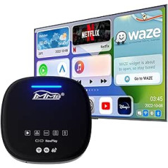MMB MAX 3.0 Wireless CarPlay Adapter 2023 Multimedia Video Box su HDMI išvestimi, The Magic Ai Box, Android 10 System Online YouTube/Netflix/Google Play Dongle, 8+128 GB, 4G Band ir Android Car