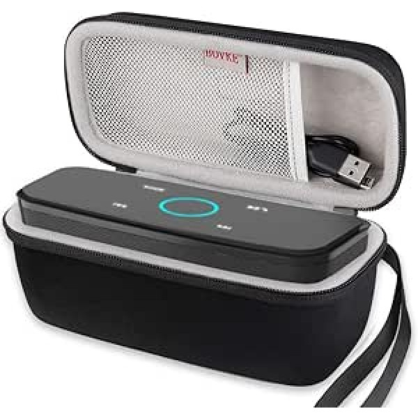 BOVKE cietais futrālis DOSS Bluetooth skaļrunim, SoundBox mūzikas kastītei Bluetooth kaste ar HD skaņu un basu aizsargājošs cietais EVA ceļojumu triecienizturīgs pārnēsāšanas somas vāks, melns