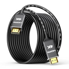 Highwings Long 4K HDMI Cable 15 Metres, Wall CL3 Rated 18Gbps HDMI Cable 2.0, High Speed HD Shielded Cord Support HDR10 ARC HDCP2.2 Compatible with Laptop, PC, HDTV, Projector