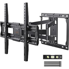 Perlegear TV Wall Mount, Swivelling Tilting TV Bracket for 37-75 Inch Flat and Curved TVs, Wall Mount for TVs up to 50 kg, Max. VESA 600 x 400 mm