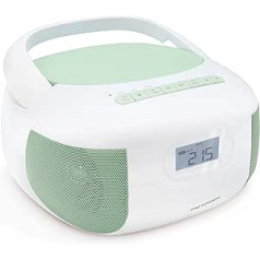 CD Player Radio Mady Bluetooth, MP3 with USB Port, Micro SD Card - Green - Metronic 477186