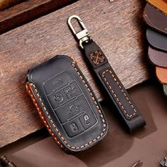 ontto Car Key Case Der Dodge RAM 1500 RAM1500 RAM2500 2021 2020 Piemērots Chrysler Couve Dodge Key Case Ādas aizsargmaciņam Bezatslēgas tālvadības pults Key Fob 6 Poga Melna