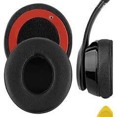 Geekria QuickFit Protein Leather rezerves ausu spilventiņi priekš B Solo2.0 Wired, Solo2.0 Wired (B0518) Austiņu ausu spilventiņi, austiņu ausu spilventiņu remonta daļas (melnas)