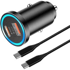 63W Car Charger and Cable for Samsung Galaxy S23 Ultra/S23 Plus/S23/S22 S21 S20 FE,A53 A54 5G/A23 A33 A14 A34 A52 A52S A72,Note 20,Fast Phone Cigarette Lighter Adapter USB C 45W & Quick Charge 3.0 10