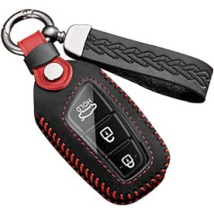 ontto Automašīnas atslēgas korpusa atslēgas vāciņš der Hyundai Grand Santa Fe IX35 IX45 Genesis Equus Azera 2013-2018 Tālvadības pults Key Fob Ādas atslēgu futrālis Automašīnas piederumi 3/4 pogas A melns