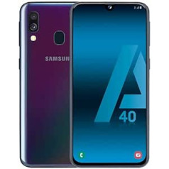 Samsung Galaxy A40 64 GB — melns — divas SIM kartes — atbloķēts (atjaunots)