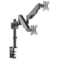 HALTERUNGSPROFI Dual Dual Desk Mount ar gāzes pacēlāju LED un LCD monitoriem līdz 32 collām VESA 75 x 75 100 x 100 OFFICE-GS424 (2 monitori)