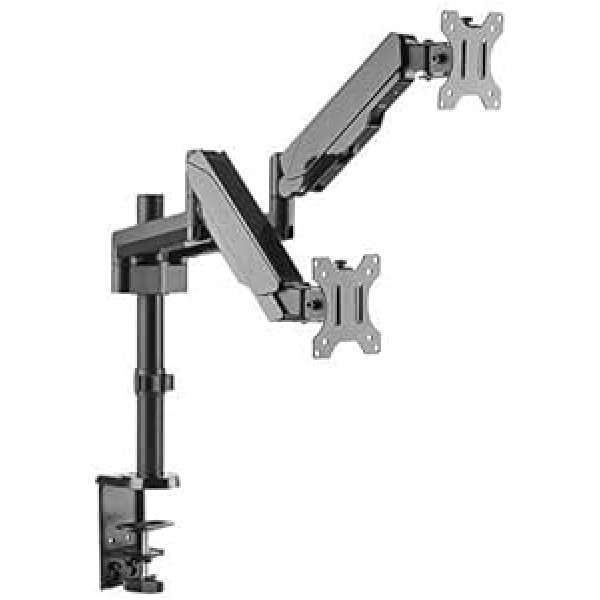 HALTERUNGSPROFI Dual Dual Desk Mount ar gāzes pacēlāju LED un LCD monitoriem līdz 32 collām VESA 75 x 75 100 x 100 OFFICE-GS424 (2 monitori)