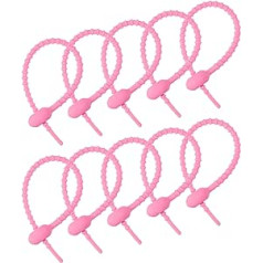 piegādes karte Wiederverwendbare Kabelbinder, 15,2 cm Silikonbinder, Beutelklammern, Allzweck-Silikonbinder, Kabelbinder, Brotbinder, Haushalts-Twist-Binder, wiederverwendbare Twist-Ties (Rosa 20 Stück)