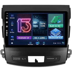 MISONDA 9 Zoll Android Autoradio aprīkots ar Mitsubishi Outlander 2007-2013,2 Din Rückfahrkamera,GPS,Carplay,DSP,DAB/Lenkradsteuerung/WiFi/Bluetooth/Mirrorlink/RDS/USB (6G + 128G) Headunit