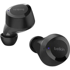 Belkin SoundForm Bolt True bezvadu in-ear austiņas, bezvadu austiņas ar mikrofonu, akumulatora darbības laiks līdz 28 stundām, mono režīms, IPX4 aizsardzība pret svīšanu un šļakatām iPhone, Galaxy ierīcēm