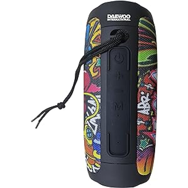 DAEWOO INTERNATIONAL DBT-25B Bluetooth skaļrunis bezvadu portatīvais USB skaļrunis Bluetooth LED RGB jauda 16 W brīvroku funkcija melns