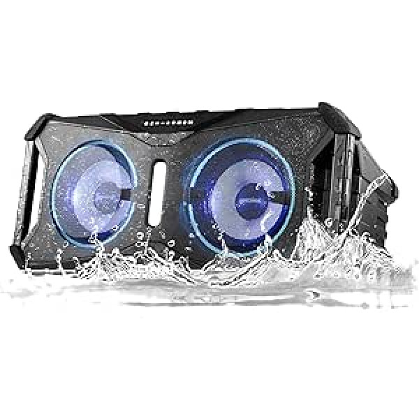 Gemini Sound SOSP-8 Soundsplash ūdensnecaurlaidīgs peldošs Bluetooth pārnēsājams mājas ballītes LED LightShow 420 vatu uzlādējams akumulatora ports, ar barošanu darbināms bezvadu divkāršs 8 collu woofer Boombox skaļrunis