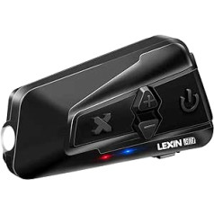 LEXIN G16 motociklu domofons, ķivere Bluetooth 5.0 austiņas līdz 16 braucējiem, vienlaicīga saziņa 2000 metriem ar universālo savienošanu pārī, FM, Siri, mūzikas koplietošanas funkcijām