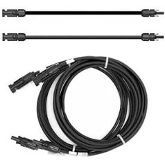 Extension Cable 4 mm² Solar Cable Balcony Power Station Connection Cable Black with Plug on Both Sides for Solar Modules PV GAK, Made in Germany (10 Metres)