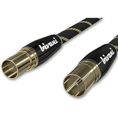 bivani Elite sērijas antenas kabelis 1 metrs Premium koaksiālais M/F koaksiālais kabeļtelevīzija kabeļtelevīzija radio DVB-T DVB-T2 DVB-C DVB-S DVB-S2 DAB Full HD UltraHD UHD HDTV TV Elite sērija 1 m