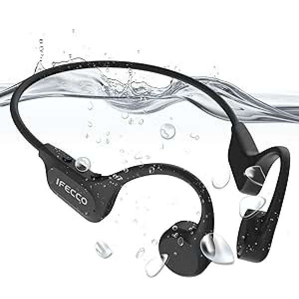 Man patīk iFecco Bone Sound Headphones Bluetooth 5.3 — IP68 zemūdens ūdensizturīgas peldēšanas austiņas, Open Ear Sport bezvadu austiņas ar 32G MP3 skriešanai, peldēšanai, riteņbraukšanai