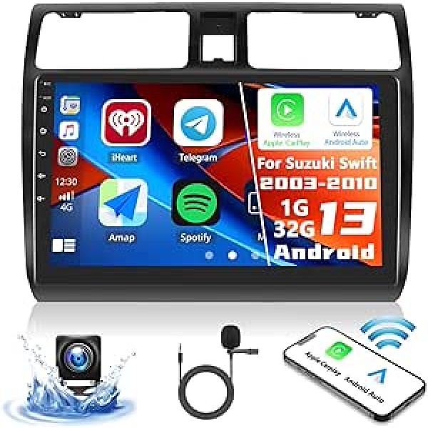 OiLiehu 1G+32G Android 13 Apple Carplay Android Car Wireless 2din Car Radio priekš Suzuki Swift 2003-2010 Car Radio ar ekrānu 10,1 collas atbalsts HiFi/Ekvalaizers/Bluetooth/FM RDS/WiFi/GPS