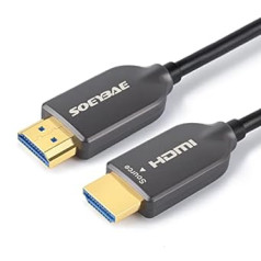 SOEYBAE 4K HDMI Fibre Optic Cable 10 m, HDMI Cable 2.0 4K @ 60Hz 18Gbps HDCP 2.2 3D HDR