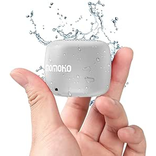 MOMOHO Mini Bluetooth skaļrunis ūdensizturīgs pārnēsājams bezvadu skaļrunis īss dizains IPX7 ūdensizturīgs mazs skaļrunis TF kāršu spēles atbalsts āra, dušas, ballītes, pārgājieniem (pelēks)