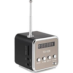 iplusmile Td-V26 digitālais skaļrunis mini skaļrunis FM radio stereo MP3 MP4 mūzikas atskaņotāja atbalsts Micro SD TF karte / USB / disks / FM (melns)