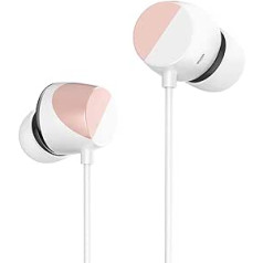 TUNAI Piano Premium in-ear austiņas — augstas izšķirtspējas austiņas ar diviem draiveriem papildu basam un mikrofonam — 3,5 mm ligzda viedtālrunim, planšetdatoram Android, iOS (Rose Gold)