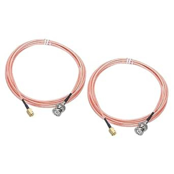 sourcing map 2 Pack RG316 2.4m 50ohm Orange SMA Male to BNC Male Low Loss RF Coaxial Cable