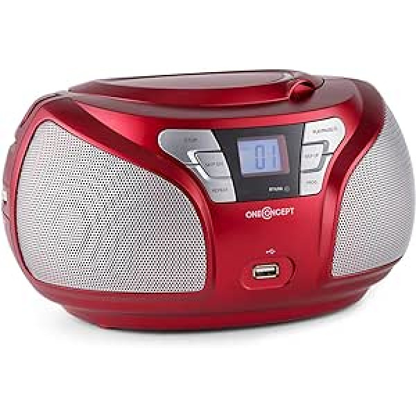 ONECONCEPT Groovie Boombox radio ierakstītājs CD atskaņotājs MP3