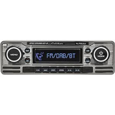 Caliber Retro Car Radio - Auto Radio Bluetooth USB - DAB+ / FM - 1 DIN Radio Car - Retro dizains - ar brīvroku funkciju un LCD displeju - melns