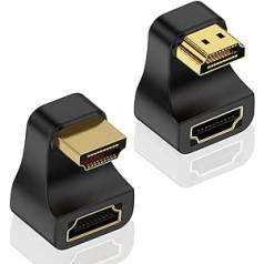 Duttek 180 grādu HDMI adapteris un 270 grādu HDMI2.1 adapteris, 8K U formas HDMI adapteris HDMI 2.1, vīrieša–sievietes paplašinātāja adapteris 48Gbps 8K@60Hz UHD2.1 3D HDTV monitora projektoram