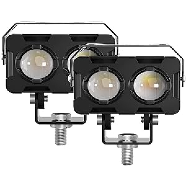 MONDEVIEW Papildu priekšējais lukturis Motocikla LED priekšējais lukturis 50 W 5000 LM 3 režīmi Divu toņu 9-30 V miglas lukturis 6000 K 3000 K LED priekšējais lukturis motociklam traktoram Apvidus auto UTV ATV kravas automašīnai