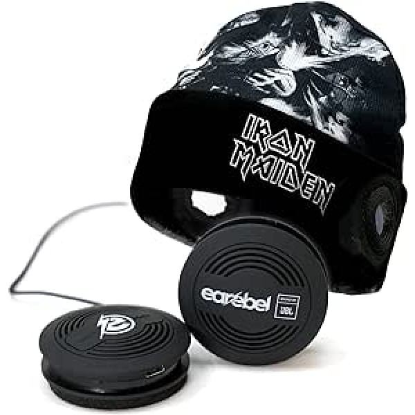 Earebel x Iron Maiden Sound no JBL Bluetooth 5.0 uzliekamās austiņas ar mikrofonu — Style Dock Beanie ar Iron Maiden Tailgunner dizainu