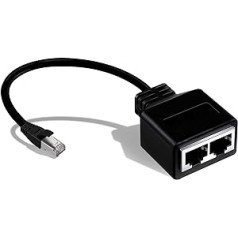 RJ45 Ethernet kabeļa sadalītāja tīkla adapteris, Ethernet sadalītājs 1 vīrišķais līdz 2 sieviešu LAN Ethernet LAN tīkla paplašinājuma sadalītājs Cat5, Cat5e, Cat6, Cat7