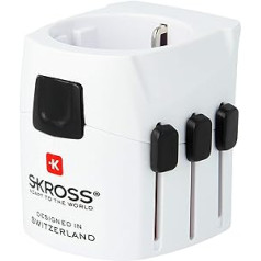 SKROSS | 1,103155 | PRO Light | Universāls 2 un 3 kontaktu ceļojumu adapteris ar SHUKO ligzdu - Spriegums un jauda: 100 V - 630 W / 250 V - 1575 W - Aizsardzība pret elektriskās strāvas triecienu