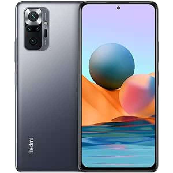 Xiaomi Redmi Note 10 Pro viedtālrunis 6 GB 64 GB 6,67 collas 120 Hz AMOLED DotDisplay 108 MP platleņķa kamera 5020 mAh (tips) NFC dubultā SIM karte, pelēka [versija un spāņu valoda]