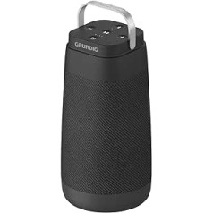 GRUNDIG BT Speaker Connect 360, Bluetooth skaļrunis, mūzikas kaste, 360° skaņa, darbības rādiuss līdz 30 m, akumulatora darbības laiks līdz 20 stundām, LED akumulatora indikators, uzlādes stacija, mikrofons, melns