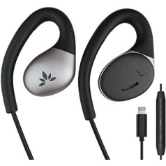 Avantree Resolve L Cable Open-Ear Lightning austiņas ar mikrofonu un vadības ierīcēm ausu āķi, kas ir saderīgas ar iPhone 14/13/12 un iOS sistēmām [MFi sertificēta]