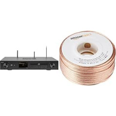 Imperial DABMAN i550 CD HiFi Amplifier Internet Radio (DAB+/DAB/FM/WLAN/LAN, Bluetooth), Black, HiFi Width, 22-252-00 & Amazon Basics 16-Gauge Speaker Wire - 100 Feet